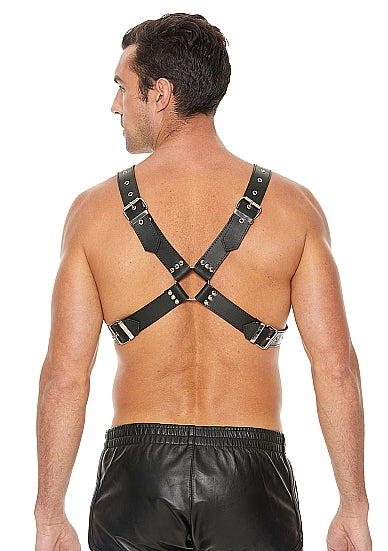 Ouch! Men's Large Buckle Harness - One Size - Black