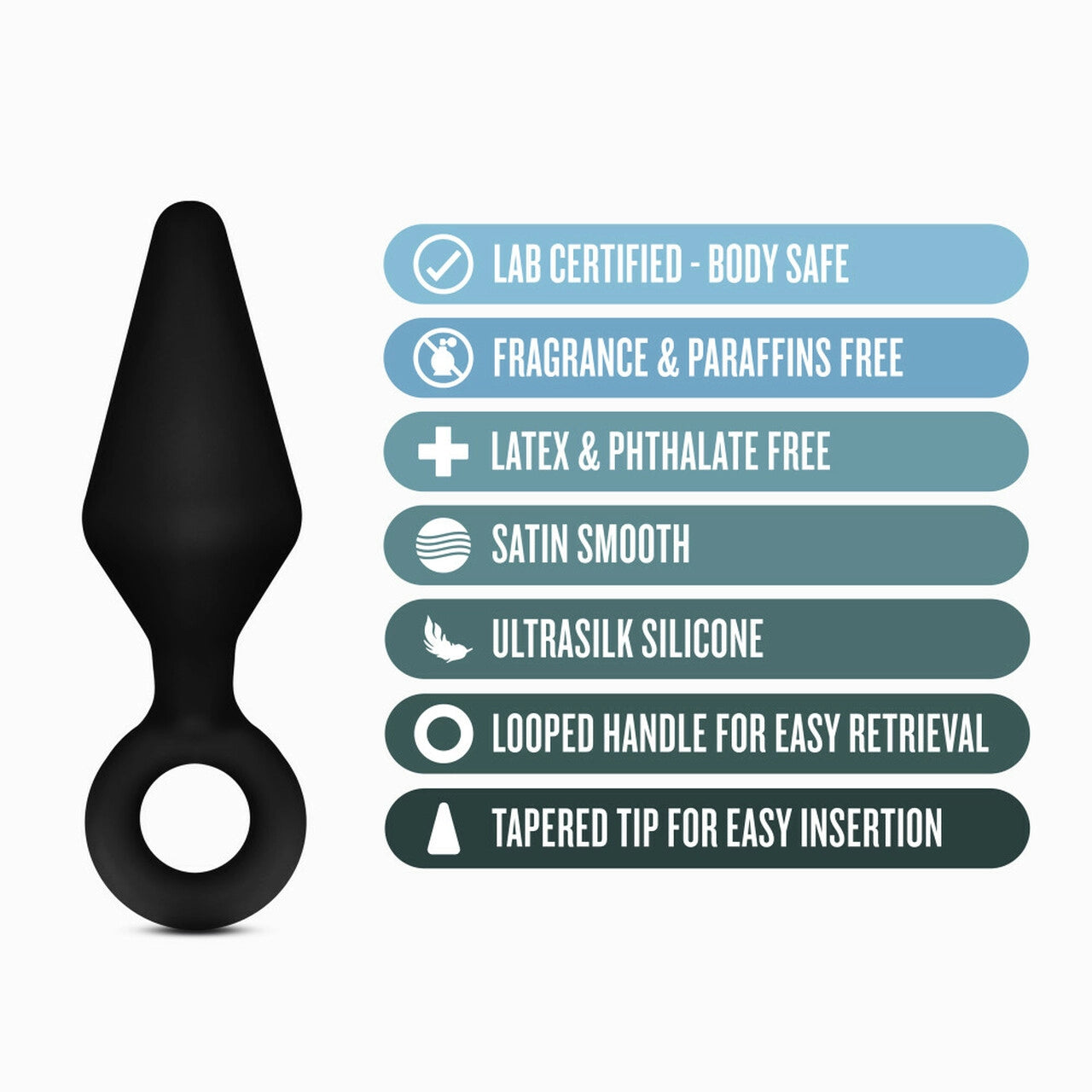 Anal Adventures Platinum - Silicone Loop Plug Kit - Black