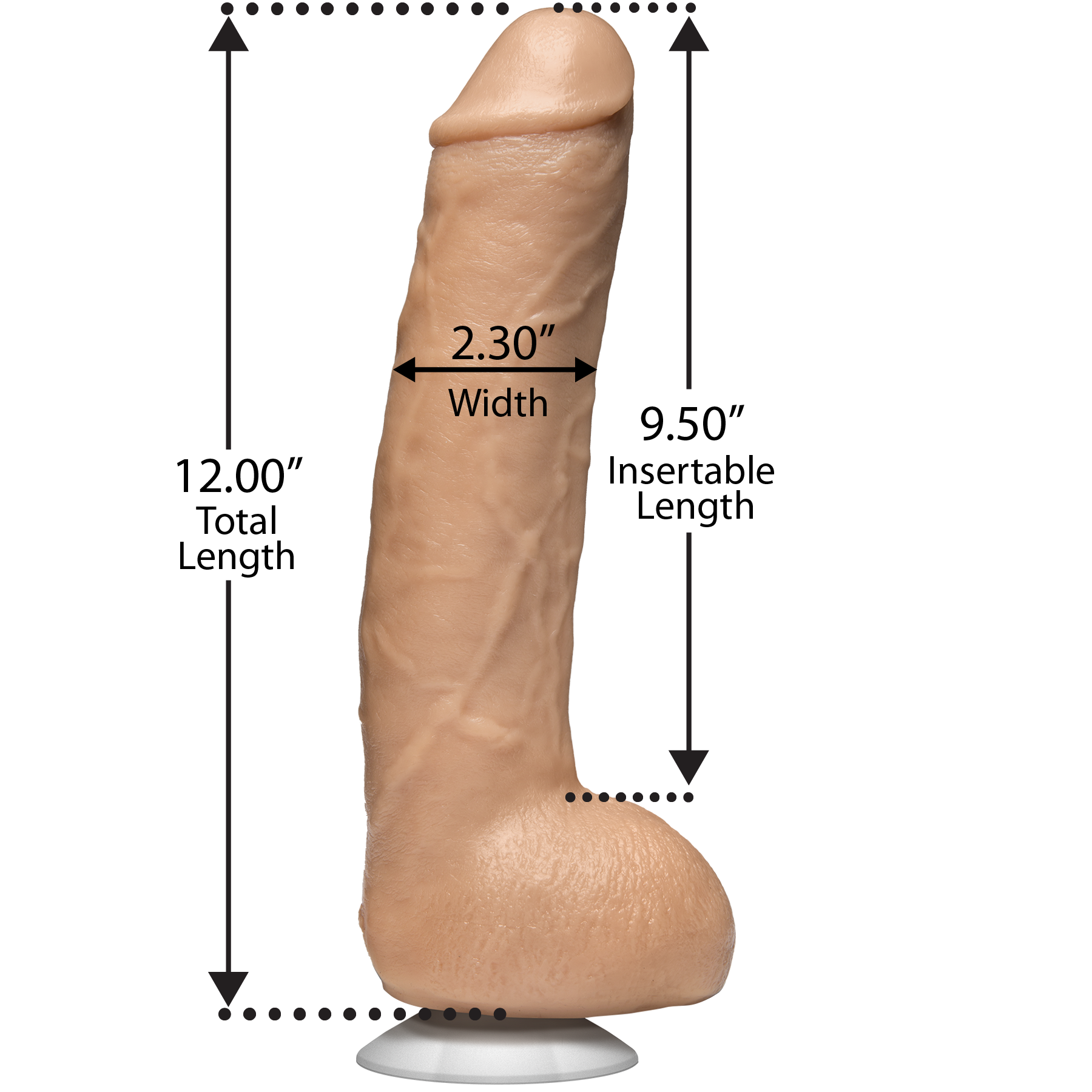 Signature Cocks - John Holmes Realistic Cock with Removable Vac-U-Lock™ Suction Cup - Vanilla