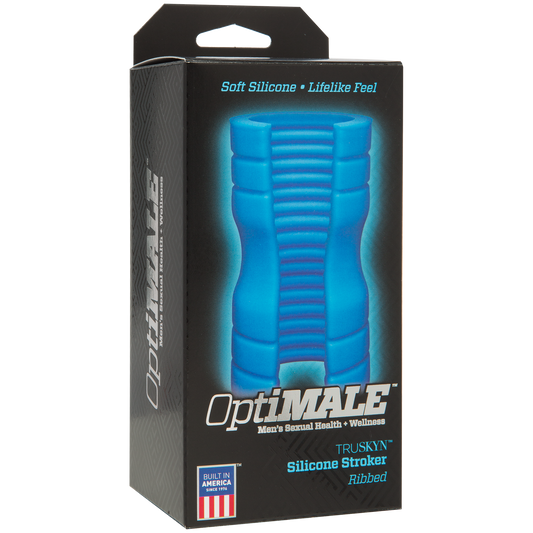 OptiMALE™ - TRUSKYN™ Silicone Stroker Ribbed - Blue