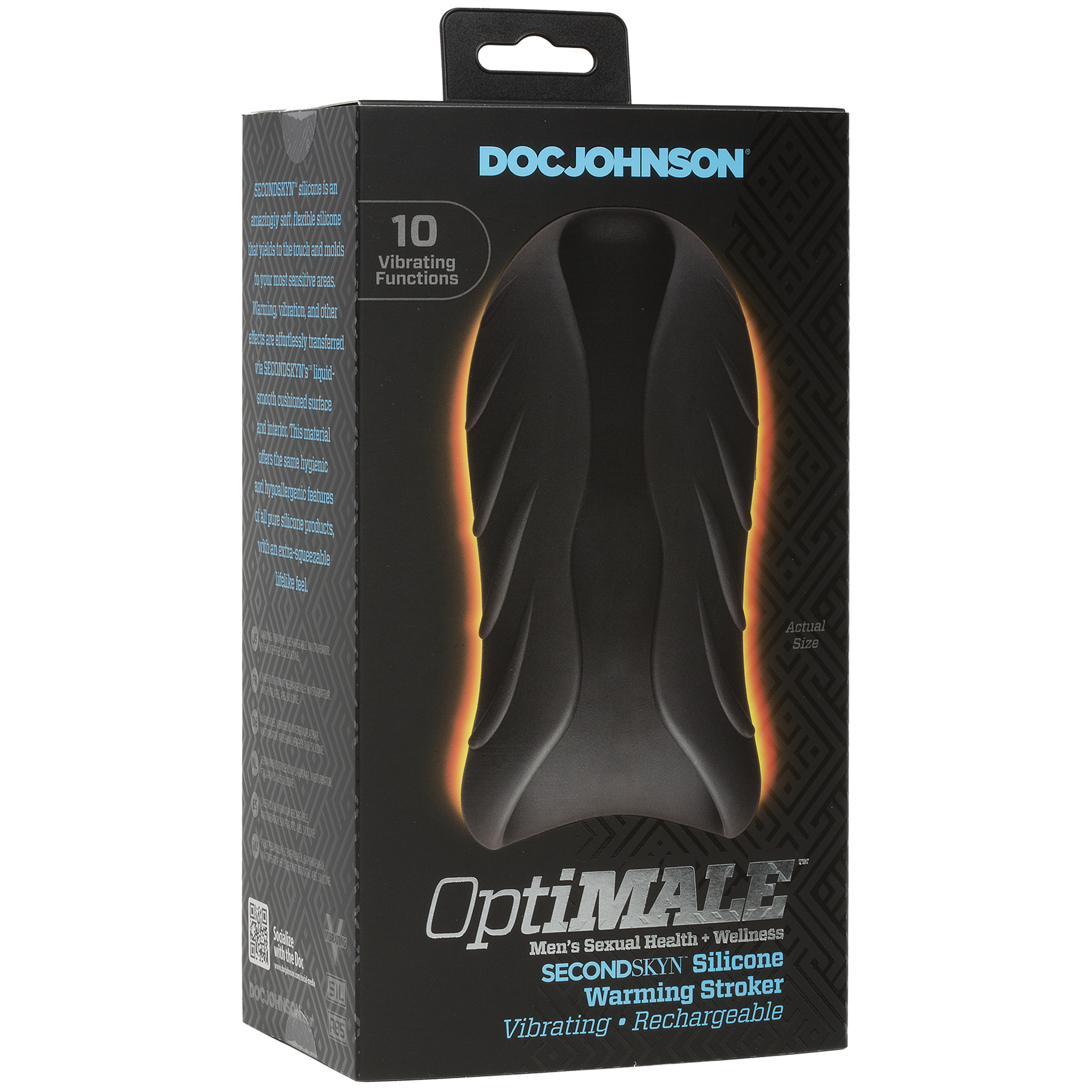 OptiMALE™ - SECONDSKYN™ Silicone Warming Stroker - Vibrating - Rechargeable