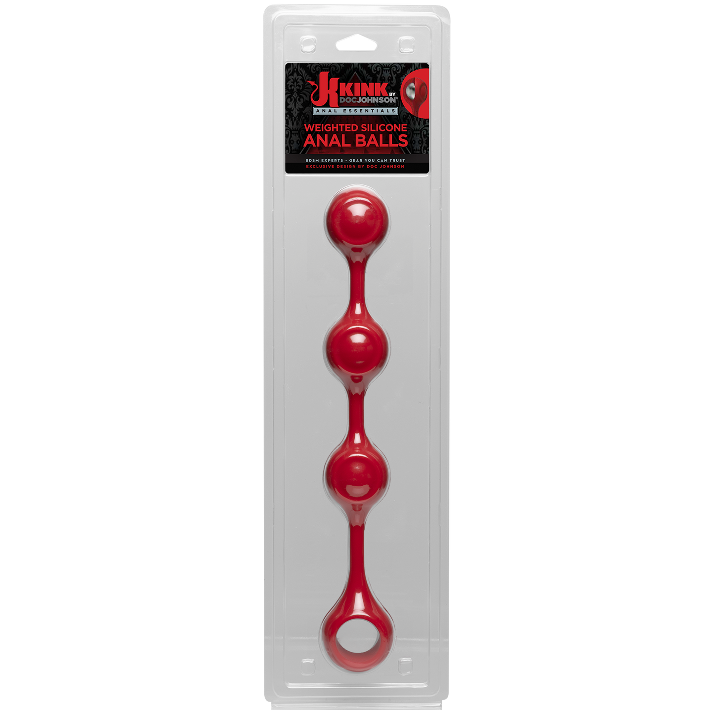KINK - Anal Essentials Weighted Silicone Anal Balls - Red