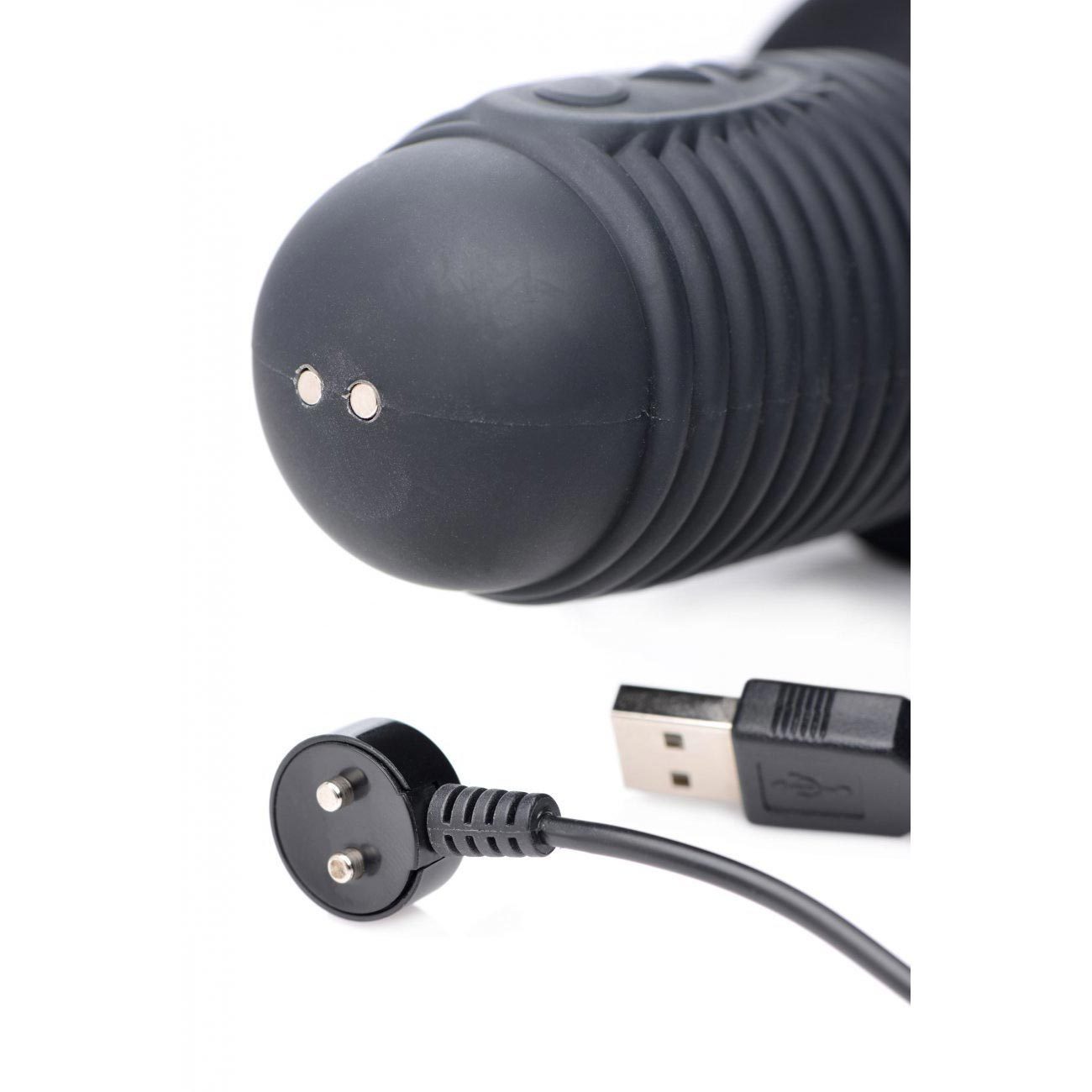 Master Series® Power Pounder Vibrating & Thrusting Silicone Dildo