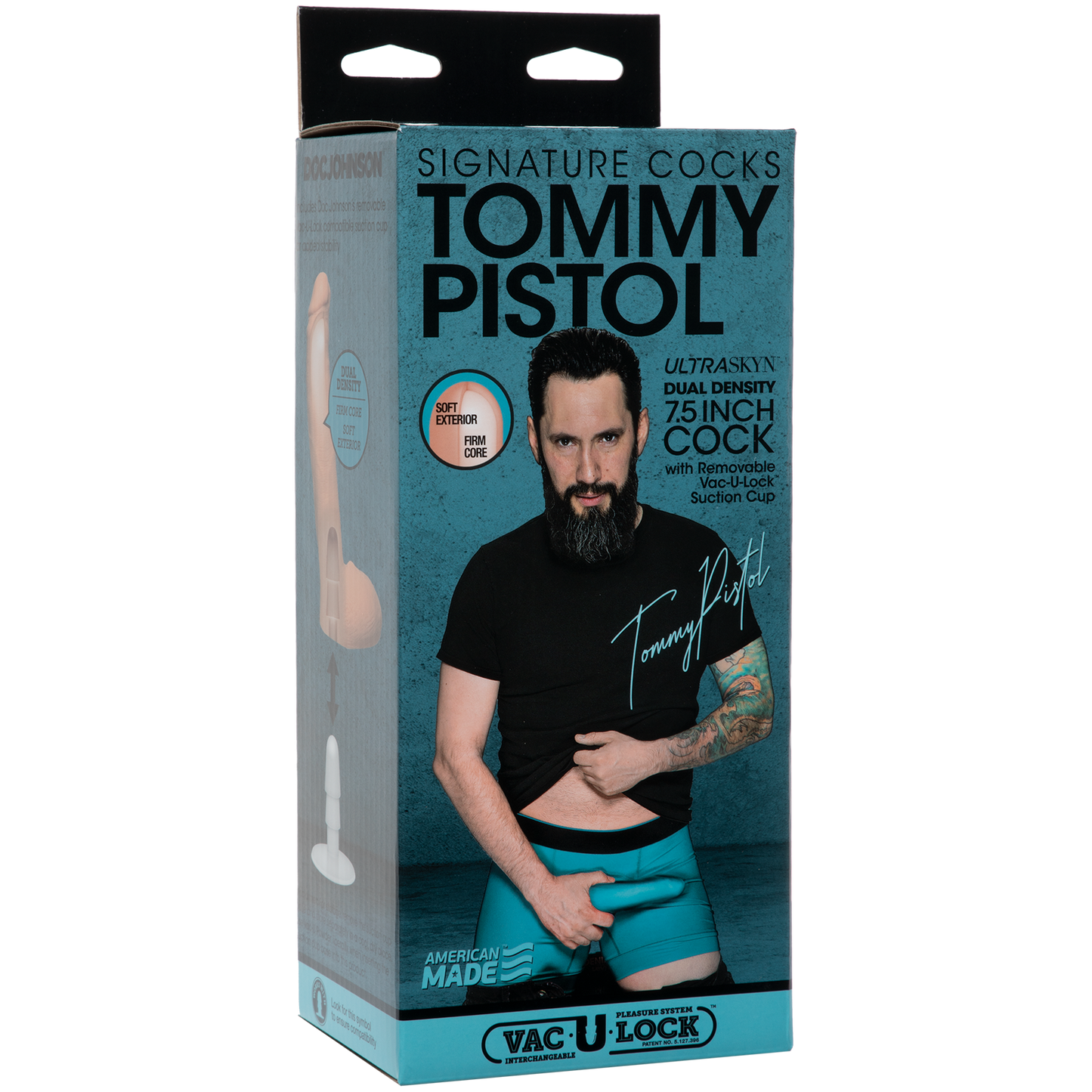 Signature Cocks - Tommy Pistol 7.5" ULTRASKYN™ Cock with Removable Vac-U-Lock™ Suction Cup