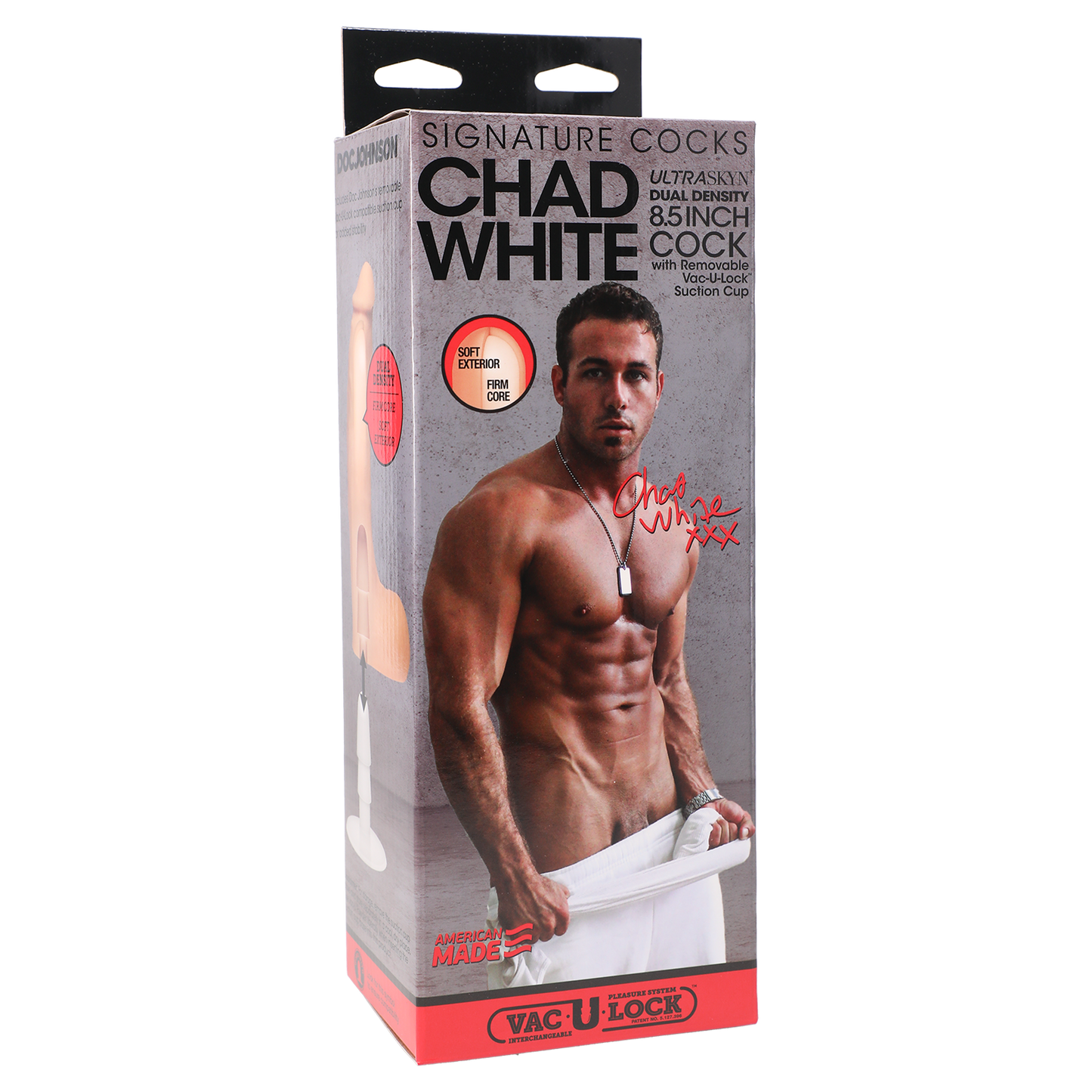 Signature Cocks - Chad White 8.5 inch ULTRASKYN™ Cock with Removable Vac-U-Lock™ Suction Cup