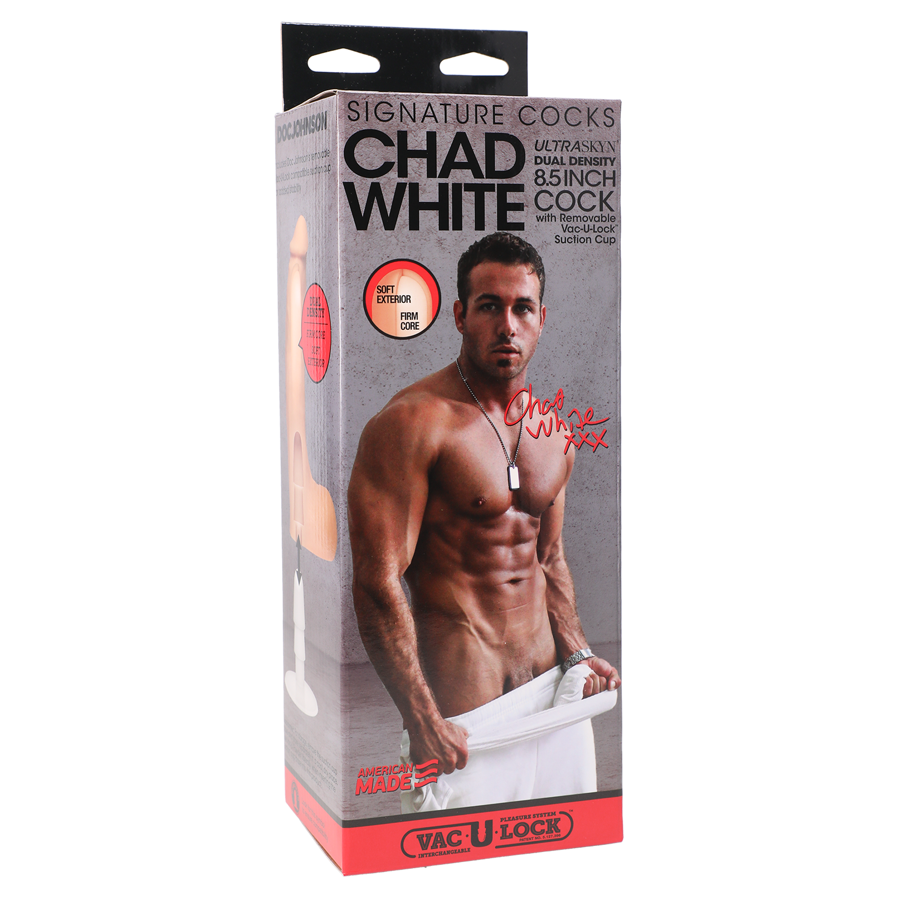 Signature Cocks - Chad White 8.5 inch ULTRASKYN™ Cock with Removable Vac-U-Lock™ Suction Cup