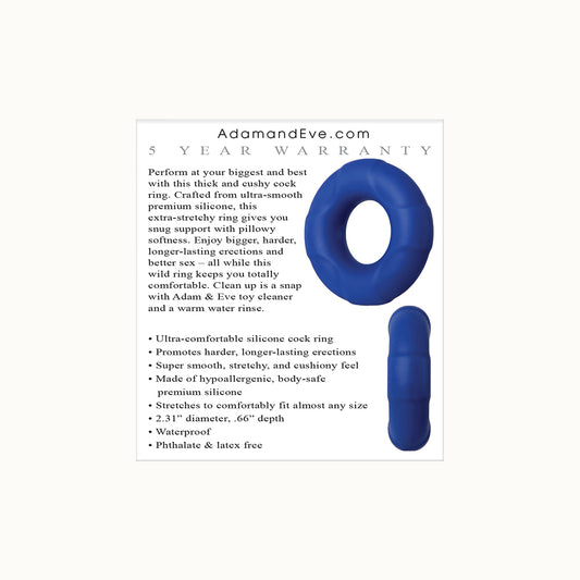 Adam & Eve Big Man Silicone Cock Ring Blue