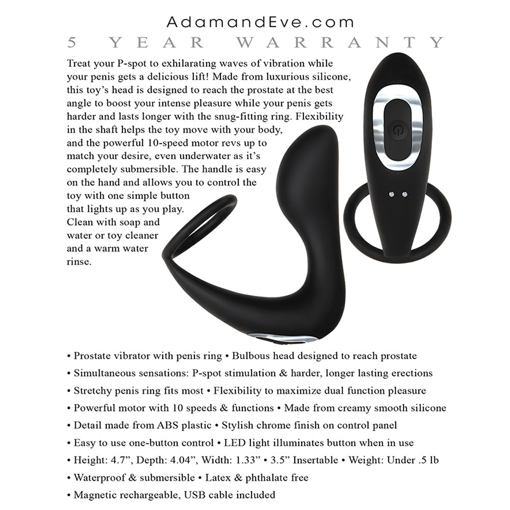 Adam's Rechargeable Prostate Pleaser + C-Ring