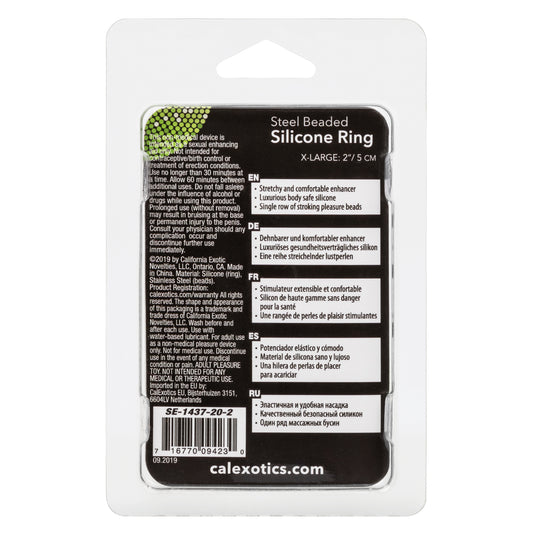CalExotics Steel Beaded Silicone Ring - Extra Large