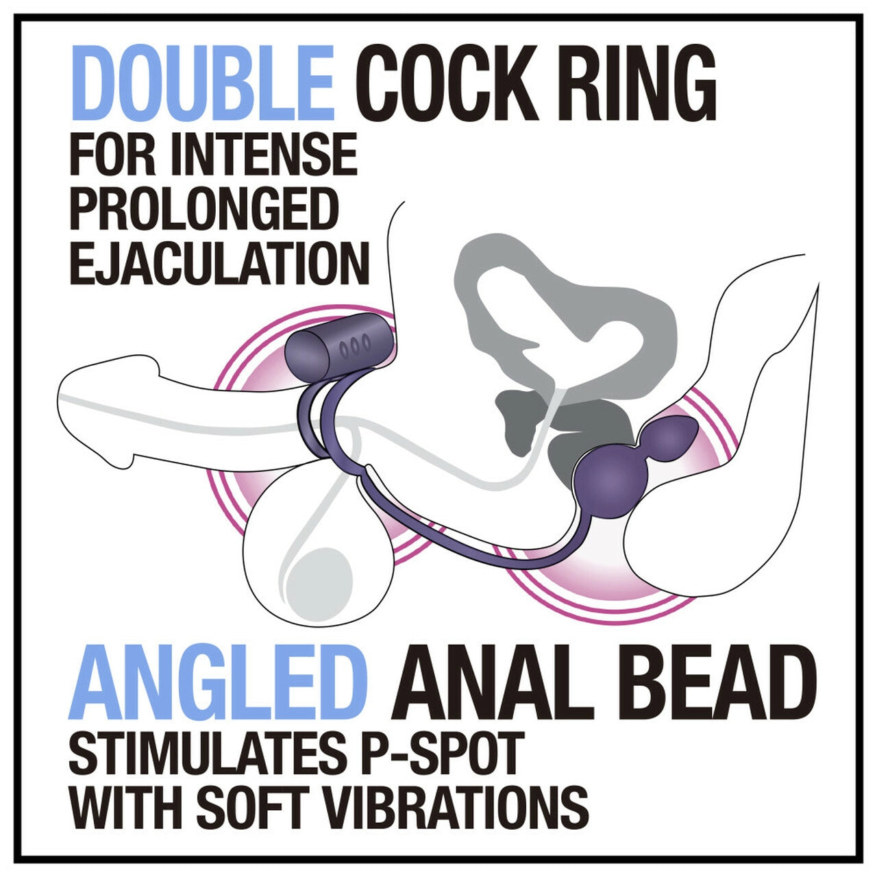Anal Adventures Platinum - Silicone Anal Plug with Vibrating C-Ring - Black