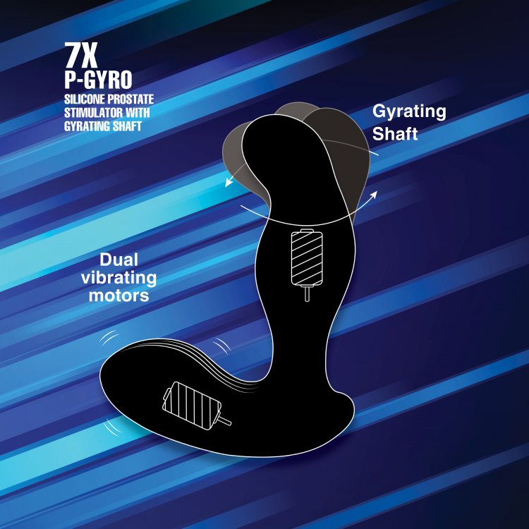 Alpha-Pro™ 7X P-Gyro Silicone Prostate Stimulator with Gyrating Shaft