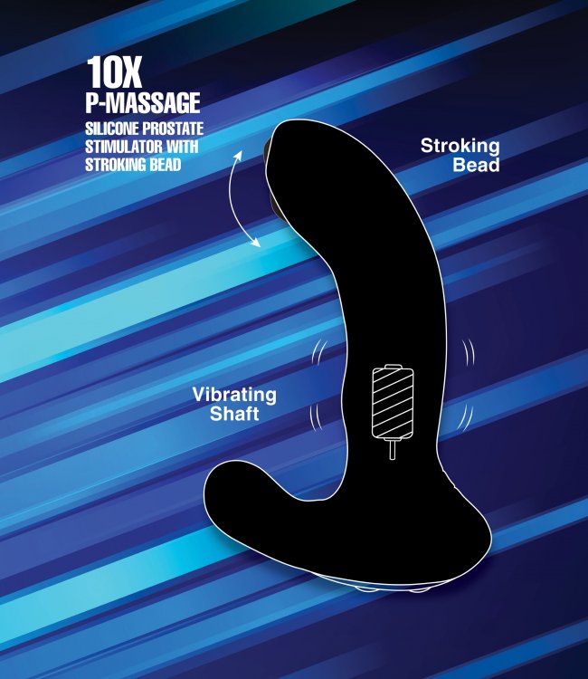 Alpha-Pro™ 10X P-Massage Silicone Prostate Stimulator with Stroking Bead