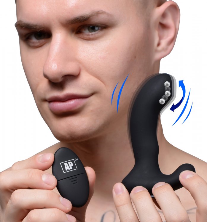 Alpha-Pro™ 10X P-Massage Silicone Prostate Stimulator with Stroking Bead