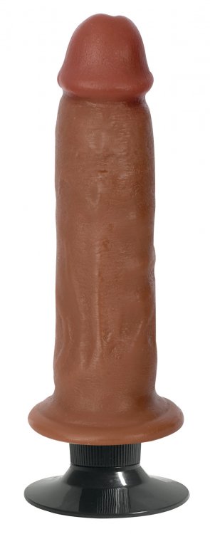 Jock™ Dark Bareskin Vibrating Dildo - 6 Inch