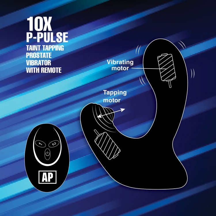Alpha-Pro™ 10X P-Pulse Taint Tapping Silicone Prostate Stimulator With Remote