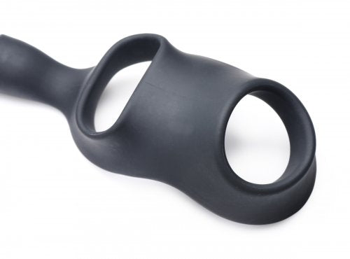 Alpha-Pro™ 10X P-Bomb Cock & Ball Ring With Vibrating Anal Plug