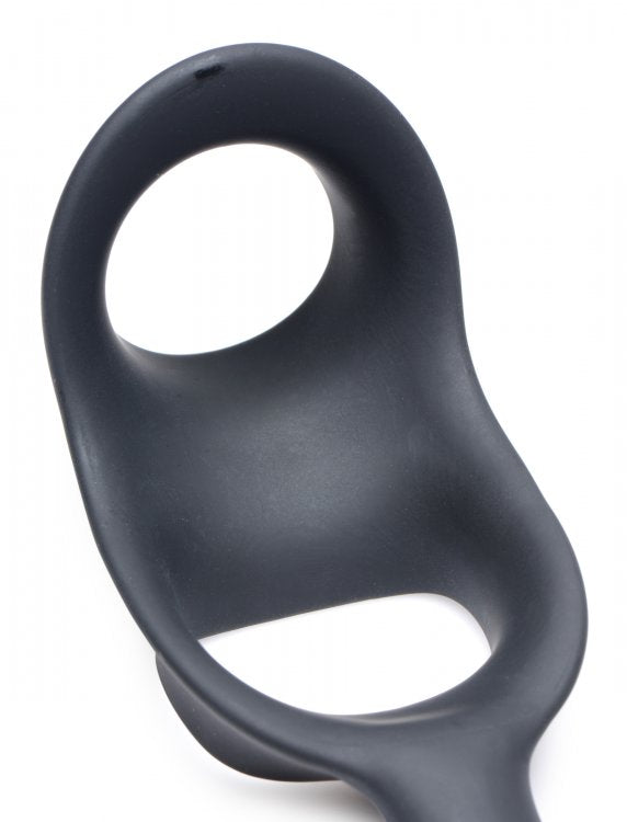 Alpha-Pro™ 10X P-Bomb Cock & Ball Ring With Vibrating Anal Plug