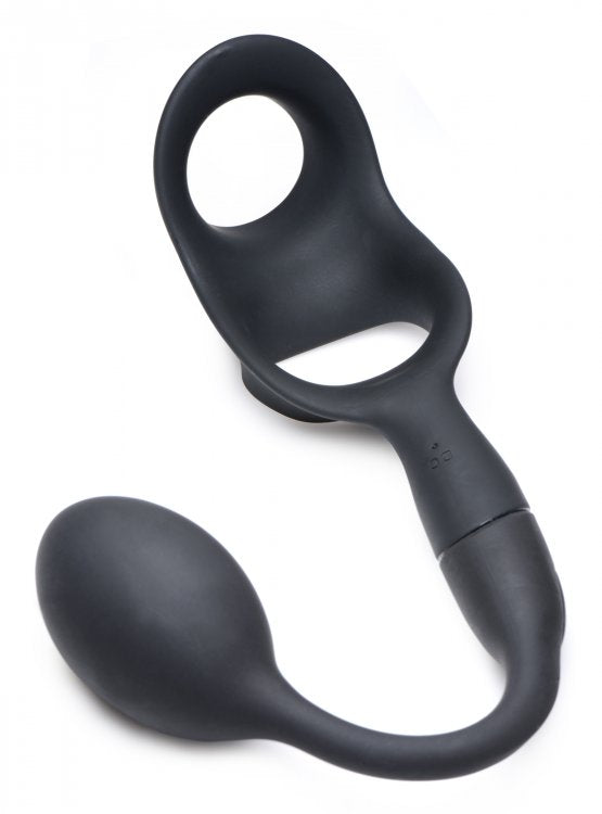 Alpha-Pro™ 10X P-Bomb Cock & Ball Ring With Vibrating Anal Plug