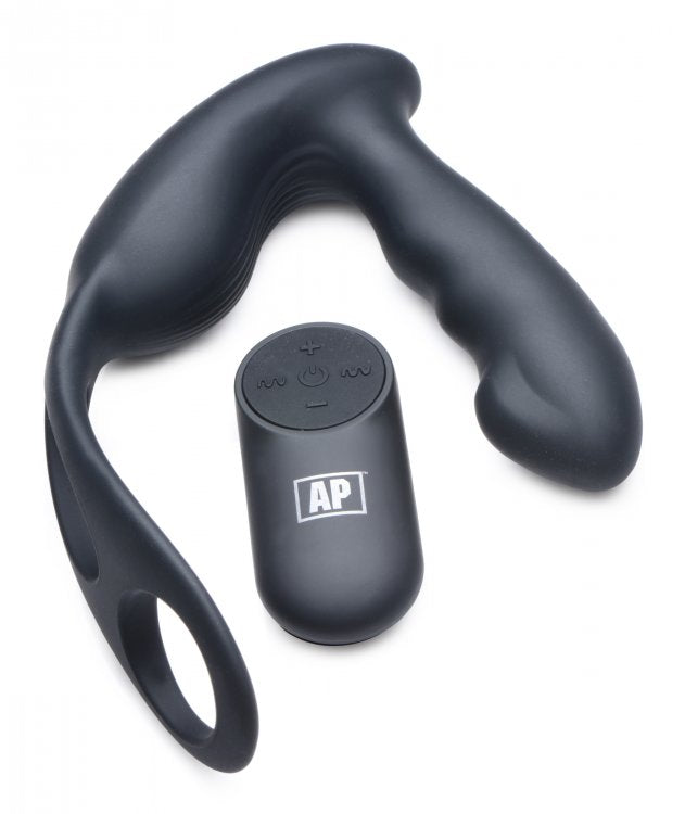 Alpha-Pro™ 7X P-Strap Milking And Vibrating Prostate Stimulator With Cock & Ball Harness