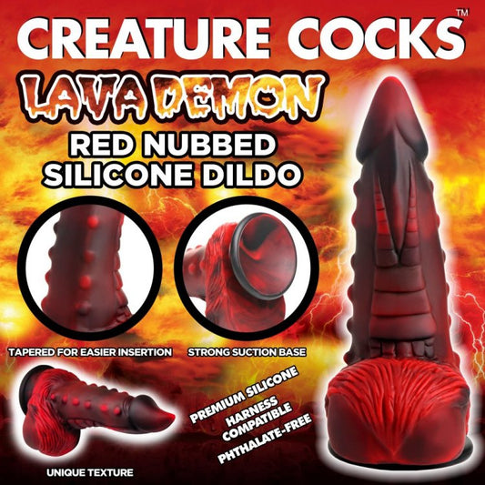 Creature Cocks - Lava Demon Thick Nubbed Silicone Dildo