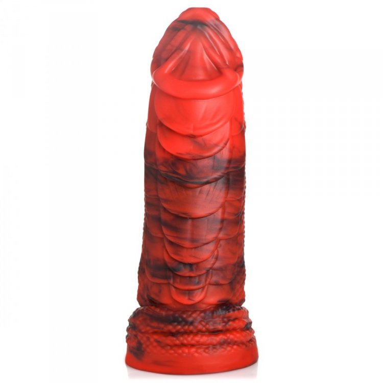 Creature Cocks - Fire Dragon Red Scaly Silicone Dildo