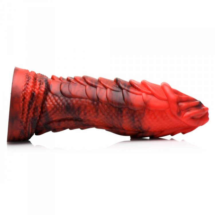 Creature Cocks - Fire Dragon Red Scaly Silicone Dildo