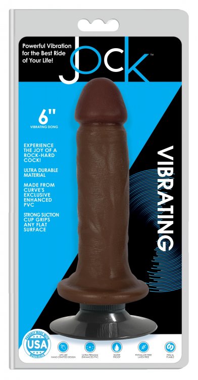 Jock™ Dark Vibrating Dildo - 6 Inch