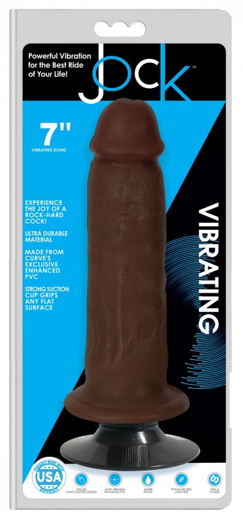 Jock™ Dark Vibrating Dildo - 7 Inch