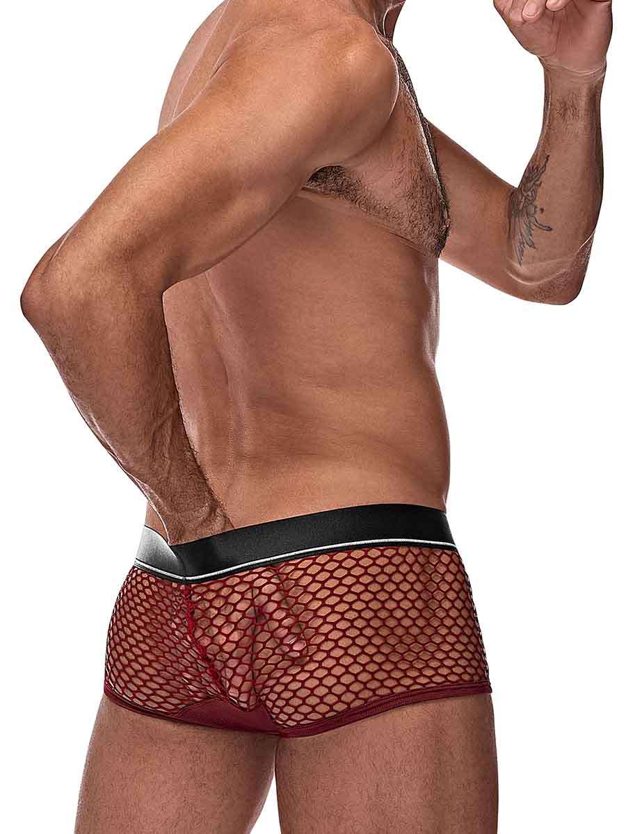Male Power® Cock Pit Net Mini Cock Ring Short Burgundy