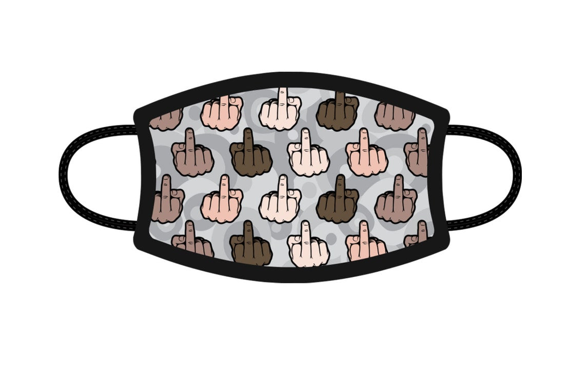 Middle Finger Pattern 3-Ply Face Mask