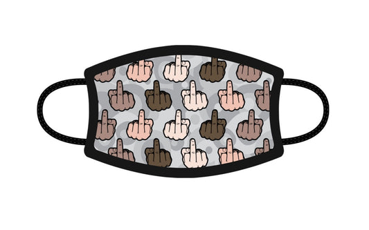 Middle Finger Pattern 3-Ply Face Mask