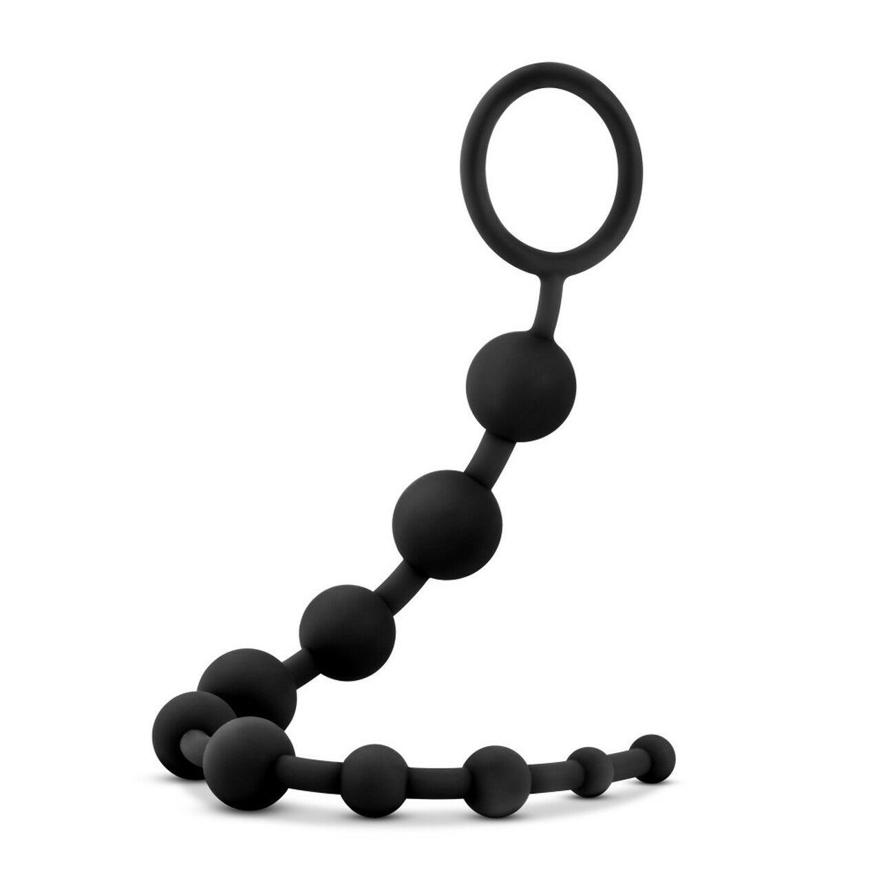 Anal Adventures Platinum - Silicone 10 Anal Beads - Black