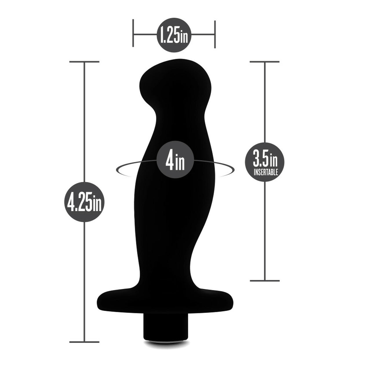 Anal Adventures Platinum - Silicone Vibrating Prostate Massager 02 - Black