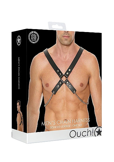 Ouch! Men's Chain Harness - One Size - Black