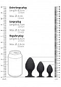 Ouch! Rippled Butt Plug Set Black