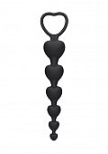 Ouch! Anal Heart Beads - Black