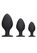 Ouch! Swirled Butt Plug Set Black