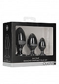 Ouch! Diamond Shape Butt Plug Set Black