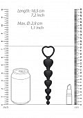 Ouch! Anal Heart Beads - Black