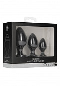 Ouch! Rippled Butt Plug Set Black