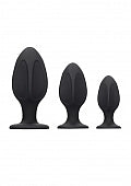 Ouch! Diamond Shape Butt Plug Set Black