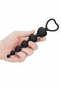 Ouch! Anal Heart Beads - Black