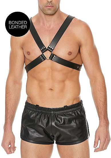 Ouch! Men's Large Buckle Harness - One Size - Black