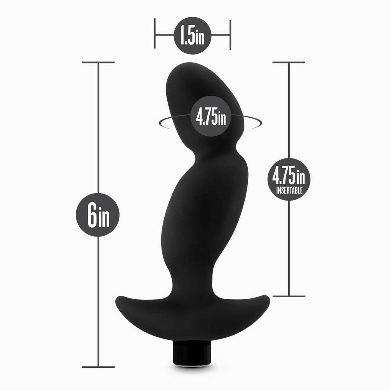 Anal Adventures Platinum - Silicone Vibrating Prostate Massager 04 - Black